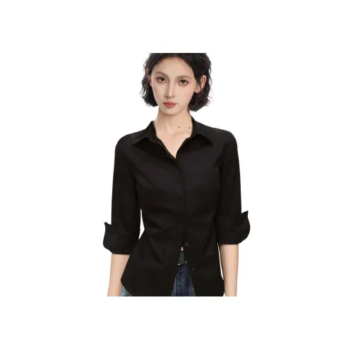 Princess Berdele Рубашка Облегающий крой С утяжкой на талии Полувыступающий рукав Дизайн 100% хлопок Рубашка Топ Женские