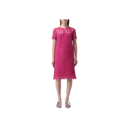 ERMANNO SCERVINO Розовые Женские Платья с Коротким Рукавом