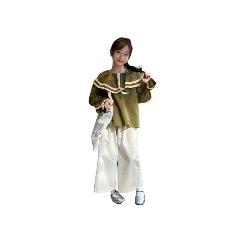 ЮЙЧЖАОЛИНЬ Воротник Питера Пэна Рубашка Комплект Подходящий для школьного возраста Повседневная спортивная одежда