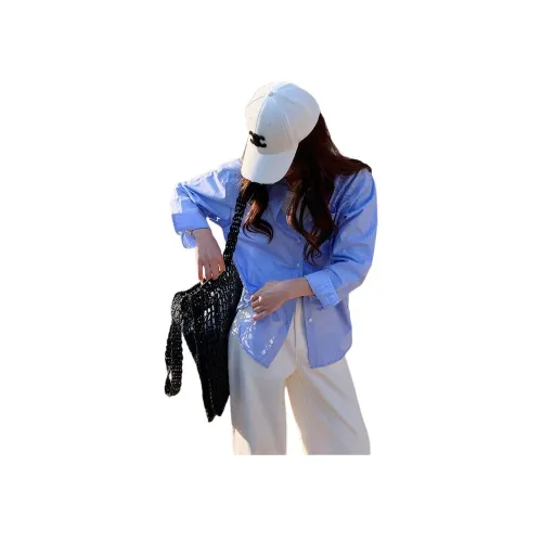 NANING9 Синие Женские Рубашки