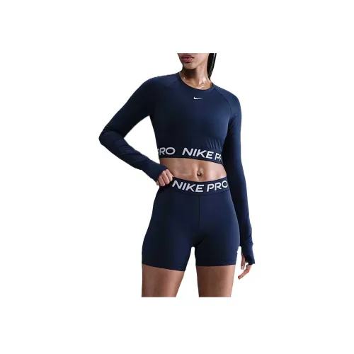 Nike Pro Yoga T-Shirt Женская Midnight Sea Blue White