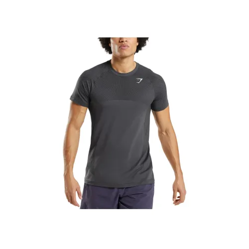 GYMSHARK Агат Серый/Черный Мужская T-Рубашка