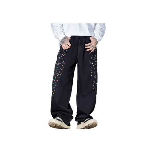 BAOMIKA Черные Унисекс Джинсы