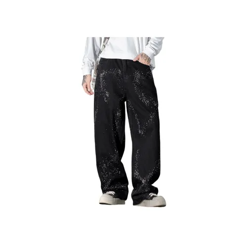 TESIXING Мужские черные джинсы