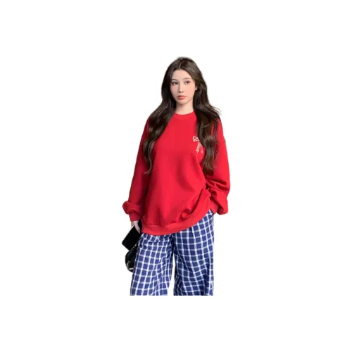 ZCDECO Red Women's Sweatshirts ZCDECO Красный Женские Толстовки