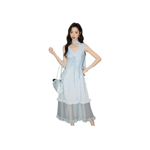 MENGXIAOQI Кардиган + Платье Двухкомпонентный Комплект Женские Юбка-Куртка