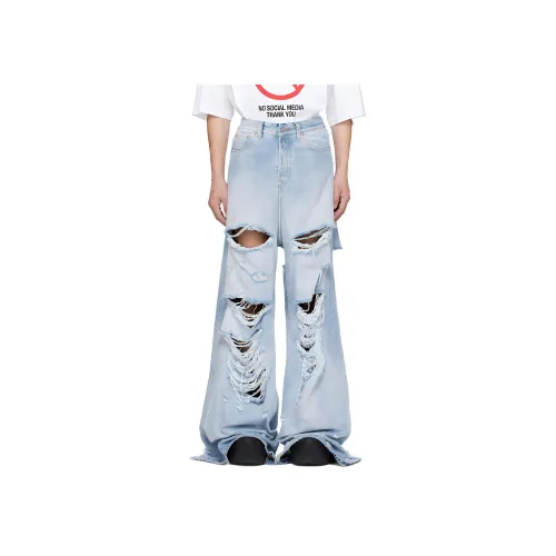 Vetements Светло-синие Мужские Джинсы