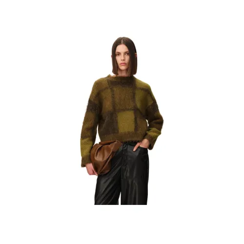 FABRIQUE Зеленый клетчатый узор Женский трикотаж