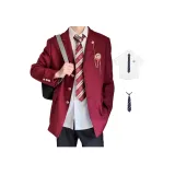 Red Coat + Shirt + Dark Blue Tie  
Красный пальто + рубашка + темно-синий галстук