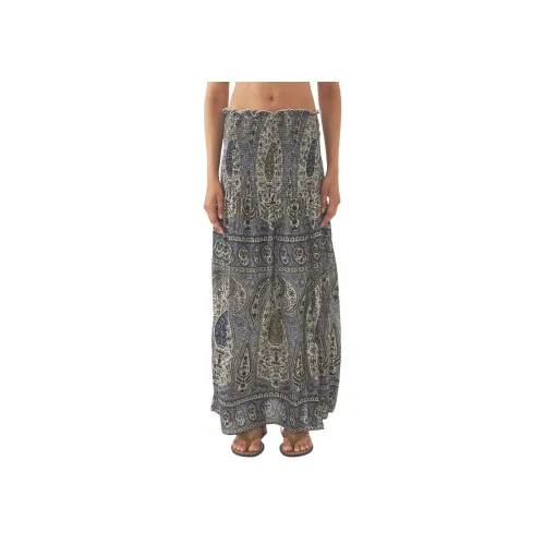 ANTIK BATIK Черные Женские Повседневные Длинные Юбки