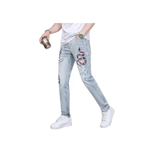 UOOHE Синие Унисекс Джинсы