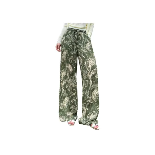 NANING9 Зеленые Женские Повседневные Брюки