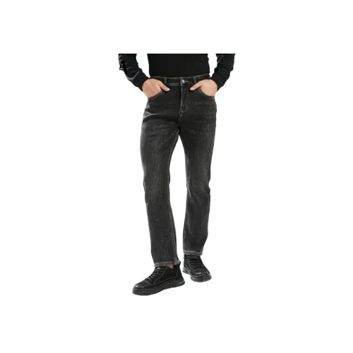 GUSHA Черный флис с подкладкой 08040480 Мужские джинсы