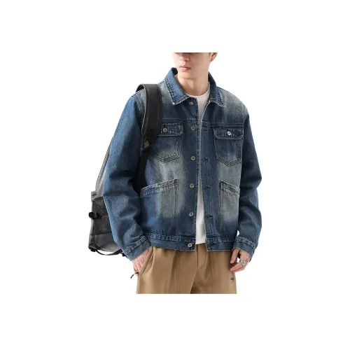 ZENGZHI Denim Jacket Straight Fit Unisex ZENGZHI Деним Куртка Прямой крой Унисекс