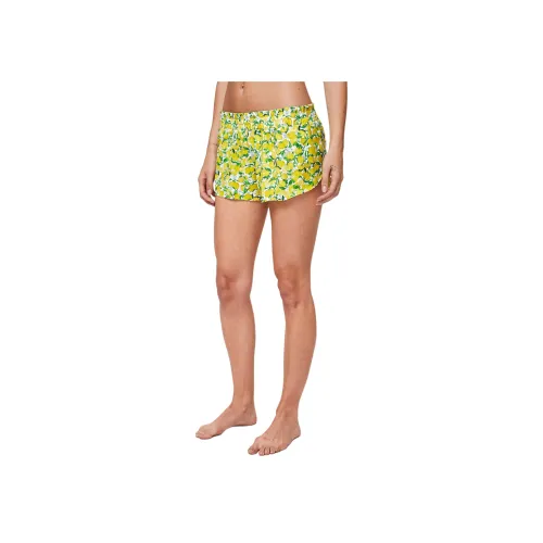 lululemon Will The Wave Surf Спортивные шорты Женские Лимон с принтом