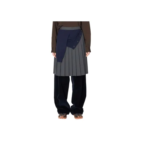 Kolor FW24 Повседневная длинная юбка женская угольно-серого цвета