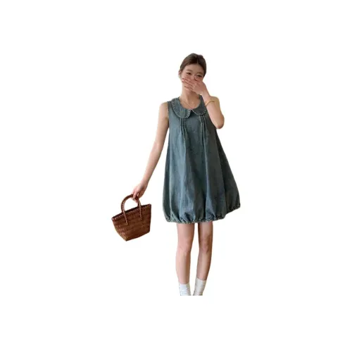 MORii Синий Женские Платья без рукавов