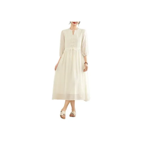 SIXUSICHOU Длинное платье с длинными рукавами женское