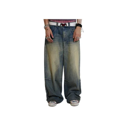 Jaded London Белый Синий Мужские Джинсы
