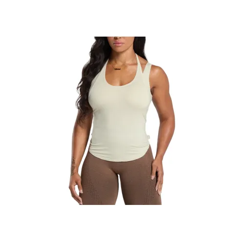 GYMSHARK Superset Танк Спорт Жилет Женские Светлый Умбра Белый