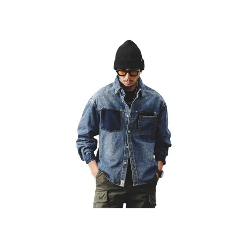 JIELEINUO Синий Мужской Джинсовые куртки