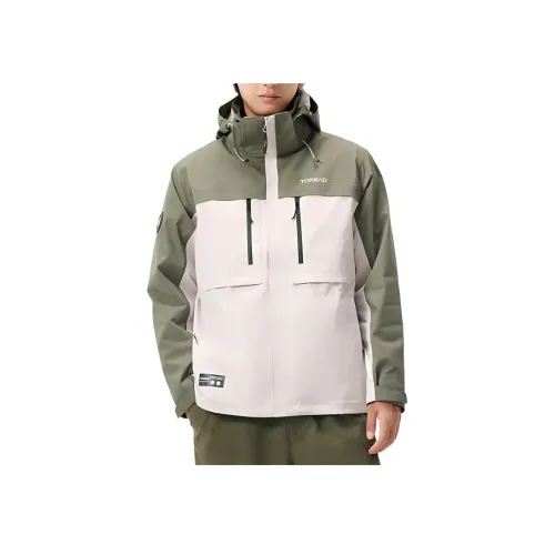 TOREAD Водонепроницаемый Дышащий And Водоотталкивающий Термозащитный Ветровка Мужской Полярный белый и Армейский зеленый