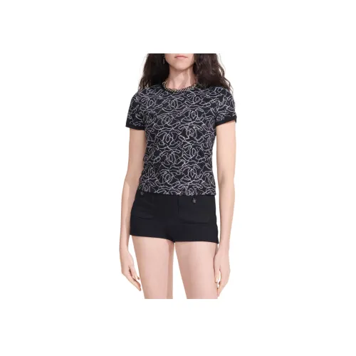 CHANEL SS25 Стандартная Рубашка Женская Черно-Белая