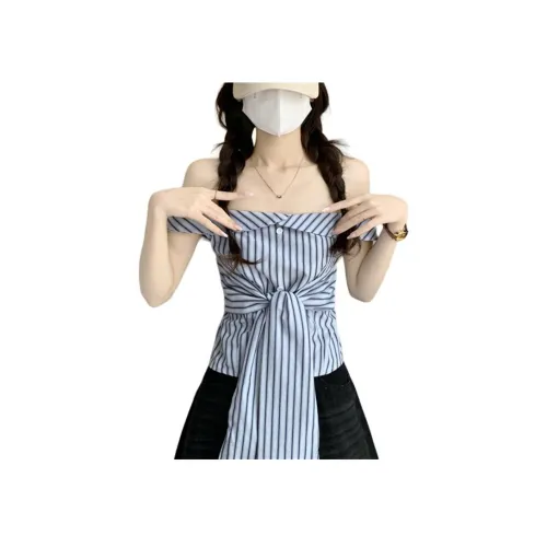 HTHK Синий Женские Топы без бретелек