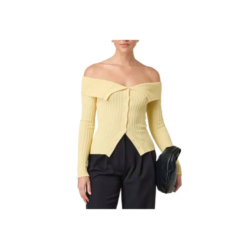 GLASSONS Off Плечевой ремень Through Длинный рукав Трикотаж Женские