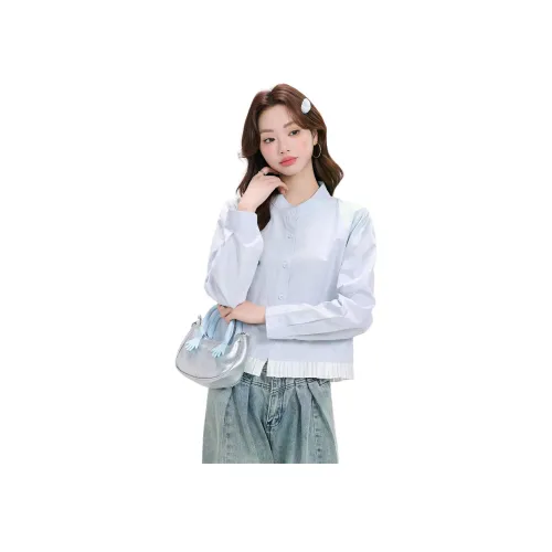MENGXIAOQI Синий Женская Рубашка
