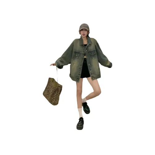 ORANDOR WEAR Винтажный синий женский джинсовый куртка