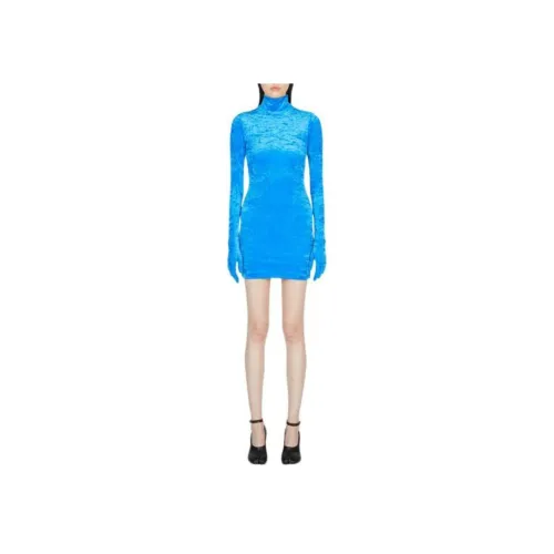 Vetements Blue Женские Длинные Рукава Платья