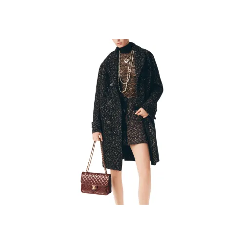 CHANEL Черное Женское Пальто