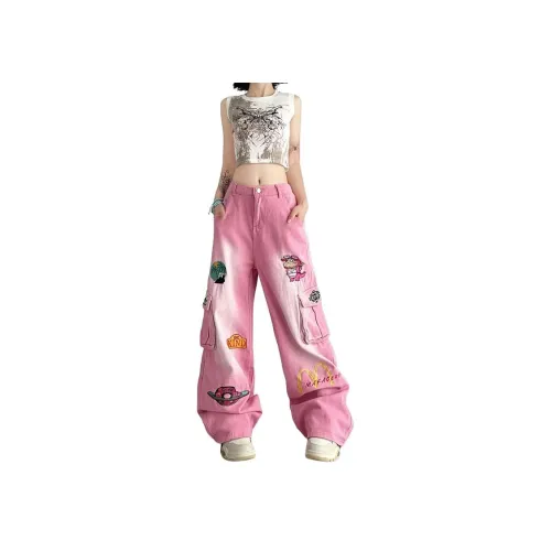 YEARNED Розовые Женские Джинсы