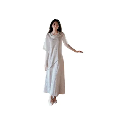 FINDSME GAGA Абрикос Комплект с юбкой Топ+Длинная юбка Женские Комплекты с юбкой