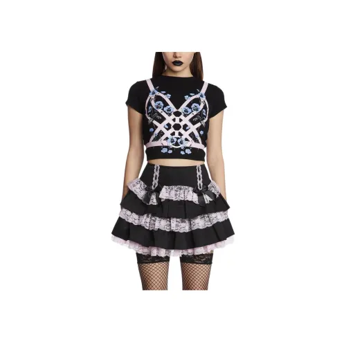 Dolls Kill T-Shirt Женская Черный Черный