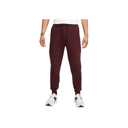 Nike Темно-красные мужские вязаные тренировочные штаны