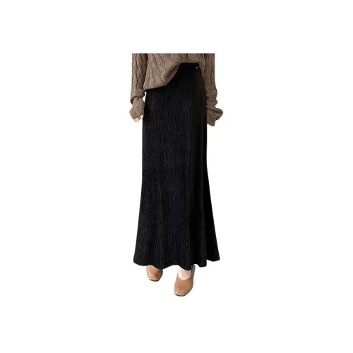 Cypress House Повседневный Длинный Юбка Женские Черный