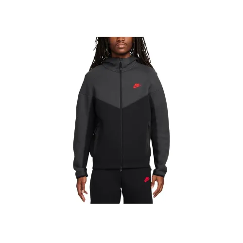 Nike Sportswear Tech Fleece Черный/Темный дымчатый серый/Светло-красный Мужские куртки