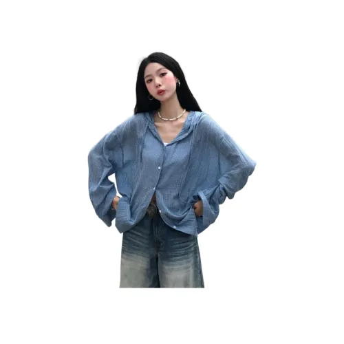 MUCCHIC Blue Women's Shirts MUCCHIC Синий Женские Рубашки