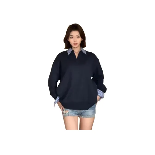 DEAR BETSY Темно-синий синий унисекс свитшоты