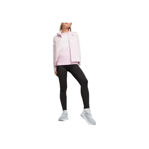 PUMA Активный комплект Виноградный Туманный Куртка + Черные брюки Женские Повседневные костюмы