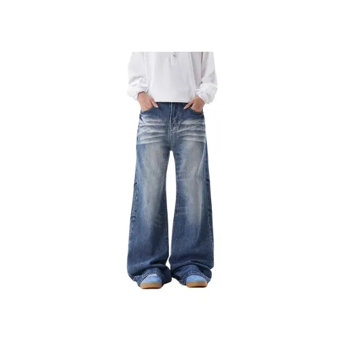 BQODQO Синие Унисекс Джинсы