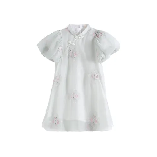 Cotton Gene Платье Белый Дети Возраст 3-7 лет