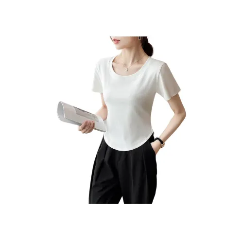 AUSSINO Стандартный Fashion Minimalist Style T-Рубашка Женская