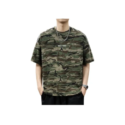 QIANJINNIU Армейский зеленый Унисекс Футболка