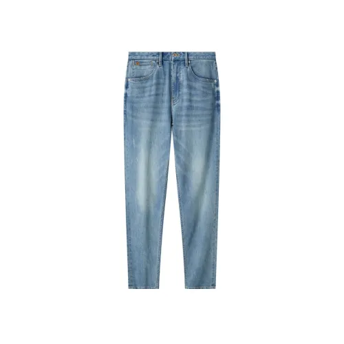 Jiumuwang мужские брюки expert Denim Jeans океан синий + Tapered мужские джинсы