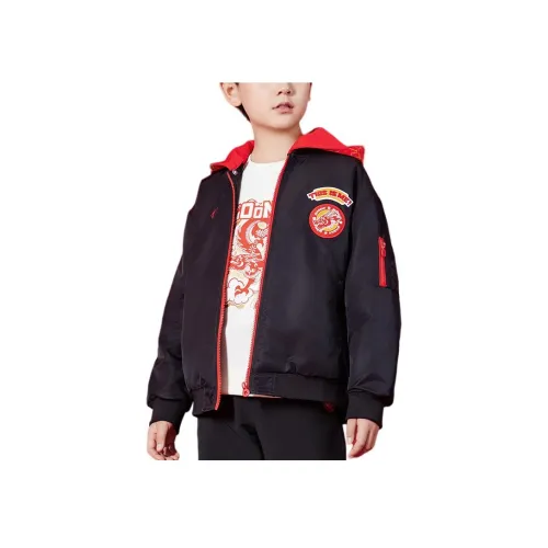 QIAODAN x SHAN·J Хлопковый пуховик Черный Подростки