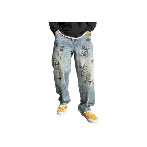 ZHANDASHUAI Весенние Осенние Джинсы Унисекс
