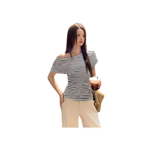 EVPGB Черно-белые полосы Женские T-рубашки